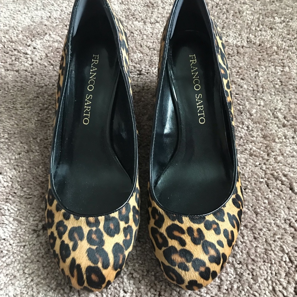 Franco Sarto Leopard print wedge heels